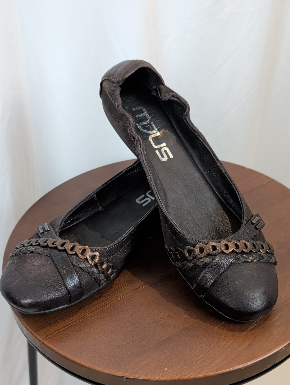 Mjus Italian Leather Braided Chain Ballet Flats Size 9 EUR 40